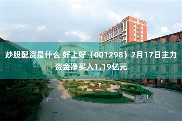 炒股配资是什么 好上好（001298）2月17日主力资金净买入1.19亿元